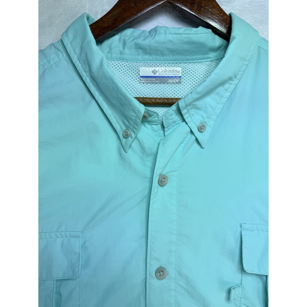Columbia PFG Bahama II Shirt Mens 3X/3TF Mint Green Gulf Stream Long Sleeve Vent
